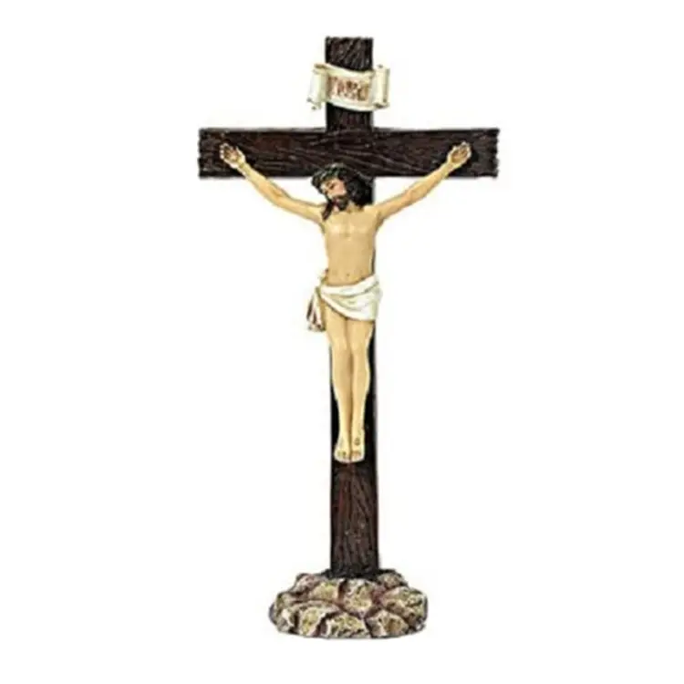 Jesus na figura religiosa cruz aprox 19 cm da cruz de jesus