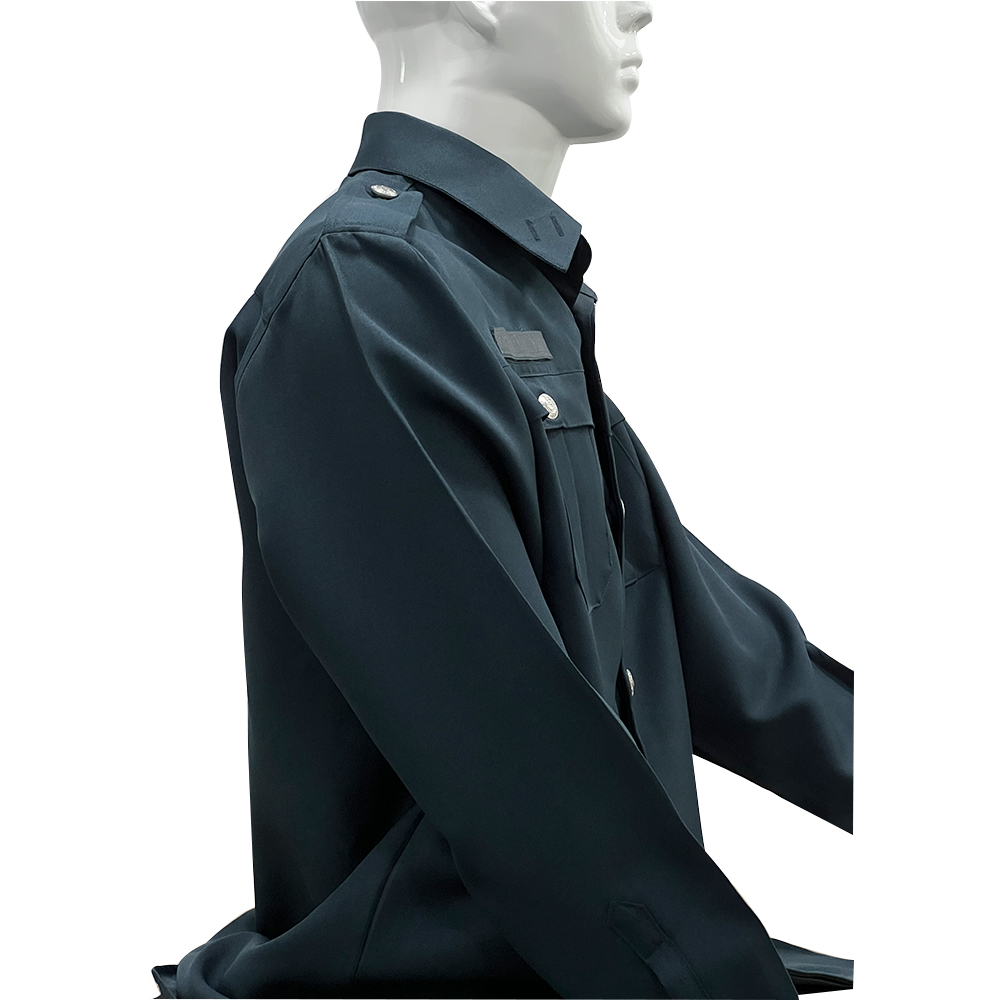 Uniforme de seguridad Dark 65% polyester 35% cotton chest pockets button flaps pen pocket long sleeve Security Uniform Shirts