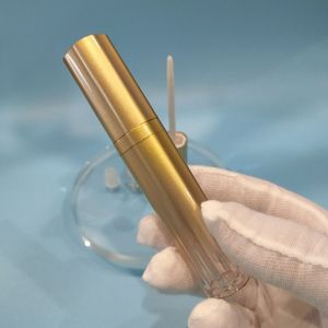 Hot Sale Gold Lip Gloss Tube 10ml Round Gold Transparent Liquid Eyeshadow Container Logo Available