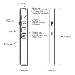 2,4 GHz drahtloser Präsentations-Klick-Powerpoint-Stift RF B1 USB-Fernsteuerungs-Pointer Flip-Pen Lehrprojektor PPT-Präsentator - Product Image 5