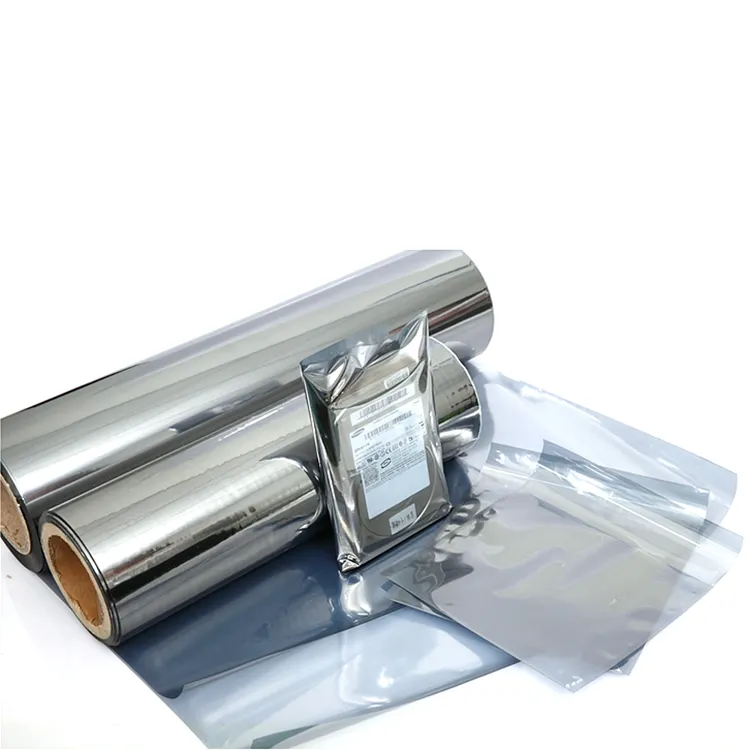 semi clear plastic barrier static shielding packaging esd metalized shield film roll laminating