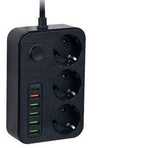 Enchufe de cargador USB inteligente multifunción duradero de alta calidad con tipo C para uso doméstico enchufe de la UE y el Reino Unido enchufe de 3 salidas enchufe de mesa - Product Image 1