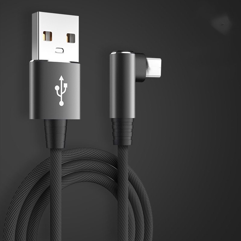 Coude simple-noir (USB vers Type C)