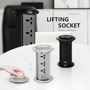 Venta directa de fábrica Enchufes de elevación funcionales múltiples Salidas de escritorio de nuevo modelo con puertos USB Enchufe emergente de carga inalámbrica - Product Image 2