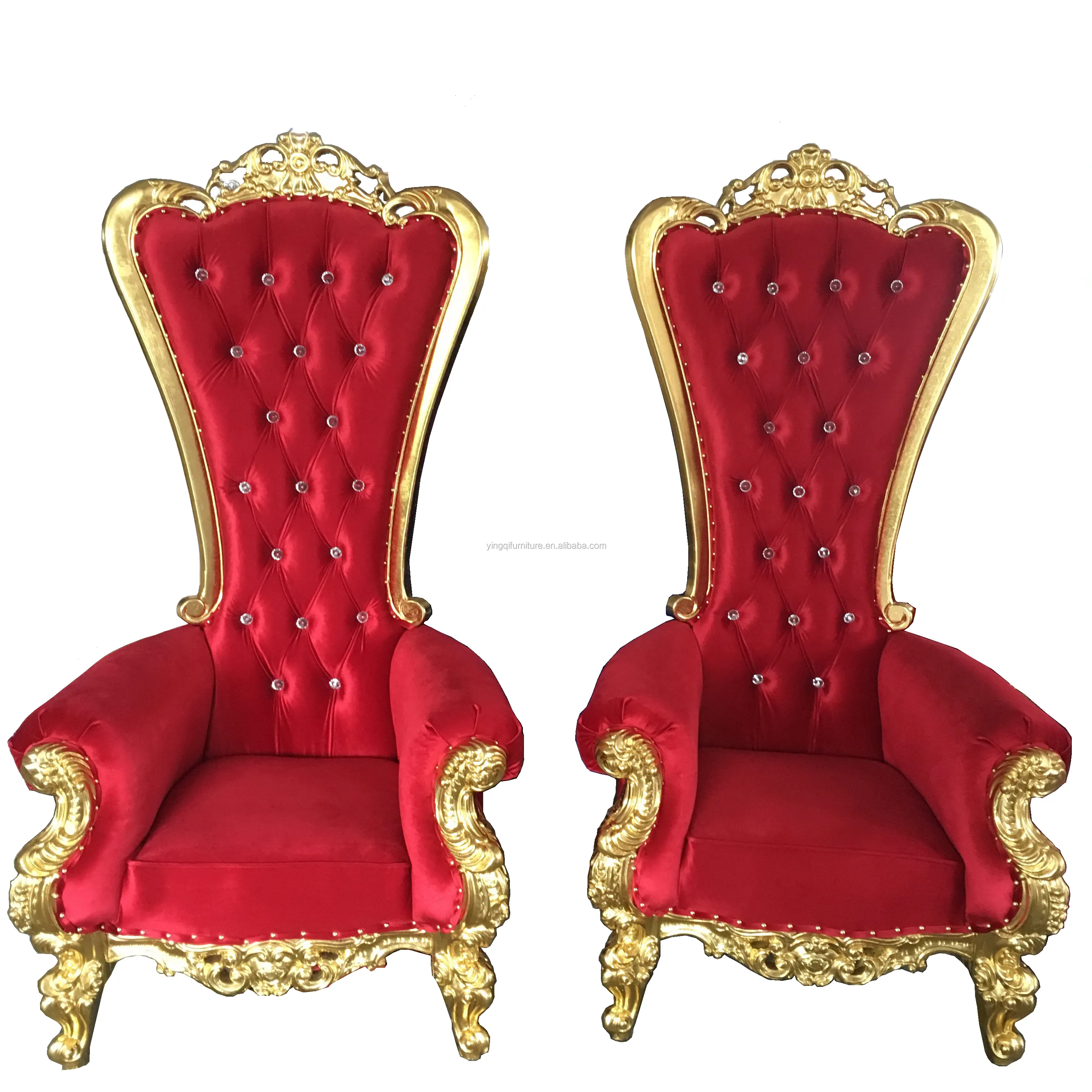 Cadeiras de veludo vermelho do king throne