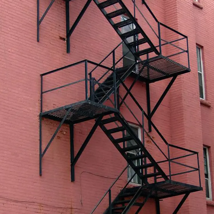 Prefab galvanized cheap factory price steel stair decorative external