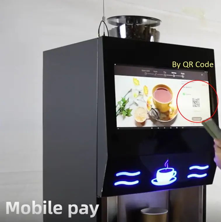JK 90 Fresh bean to cup espresso coffee vending machine with 16 flavors