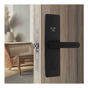 Mat Black Hotel Smart Electronic Lock Security Door Card Key Fingerprint Password Company App Specific Control <strong>Network</strong> Access - Product Image 1