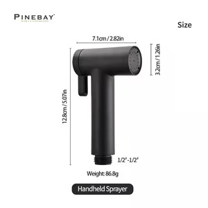 PINEBAY ABS高圧プラスチックマットブラックトイレビデハンドヘルドスプレースプレーヤーバスルームシャッタフセットWC用