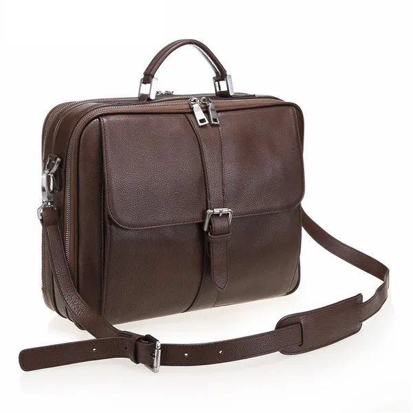 Заводской индивидуальный большой коричневый портфель из коровьей кожи для мужчин качественная итальянская кожаная сумка для ноутбука Сумка-атташе с ремешком