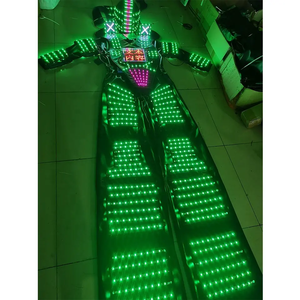 フルカラースマートピクセルLEDロボットスーツライトアップStiltsウォーカー服発光ジャケットチェストディスプレイヘルメットレーザー手袋 - Product Image 3