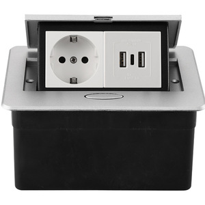 双USB 13A台式插座，带弹出式地板插座隐藏式会议室欧盟通用电源插座13A双插座 - Product Image 3