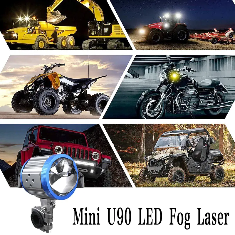 Cao chùm kép Màu sắc U90 LED Lasre Sương Mù Ánh sáng chiếu đèn pha cho off-road Halogen Xenon sương mù/Đèn lái xe