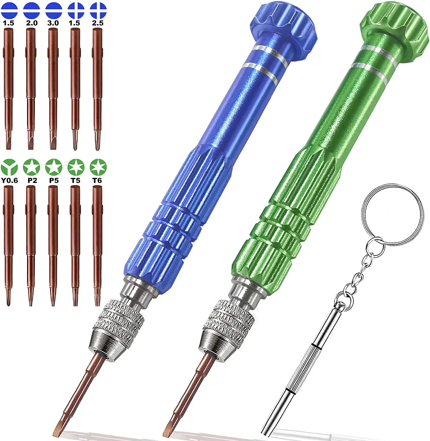 Cacciavite per occhiali 13 in 1 di alta qualità, Kit di riparazione per occhiali con 10 cacciaviti magnetici