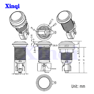 28mm Transparent <strong>Push</strong> <strong>Button</strong> Black Cover with 12V/ 5V LED Lamp Microswitch for Arcade Fighting Video Games Machine Pandora <strong>Box</strong> - Product Image 6