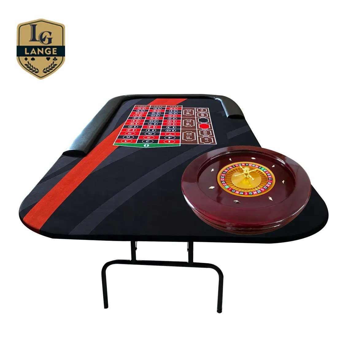 Lange-Mesa de ruleta con pata plegable, juego de Casino, ruedas de ruleta de 22 pulgadas