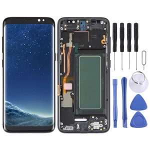 จอ LCD โอแอล5.7นิ้วสำหรับซัมซุงกาแลคซีเครื่องอ่านพิกัด SM-G950 S8ประกอบเต็มรูปแบบพร้อมกรอบ