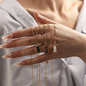Lüks 18K altın kaplama yaz plaj paslanmaz çelik titanyum kolye kolye bağlantı zinciri ile Trendy denizyıldızı kabuk inci tasarım - Product Image 4