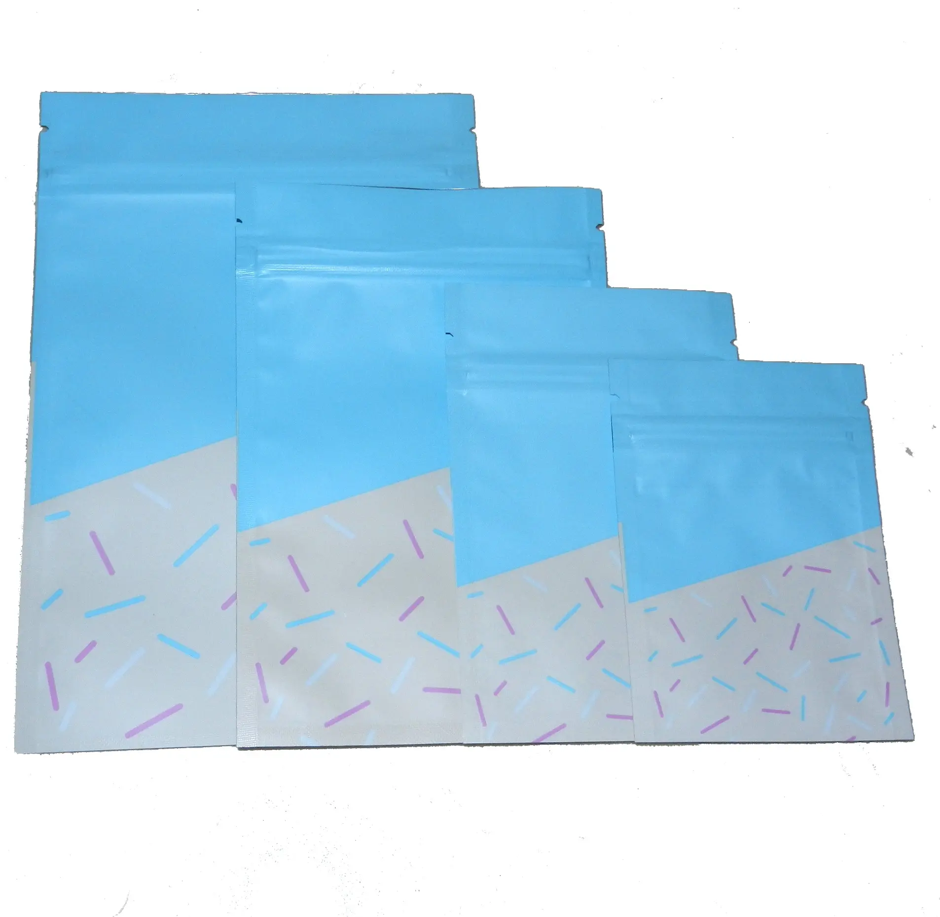 Saquinho de embalagem com fecho de correr colorido para sacos pequenos de alumínio com fecho de correr impresso 7*10 cm