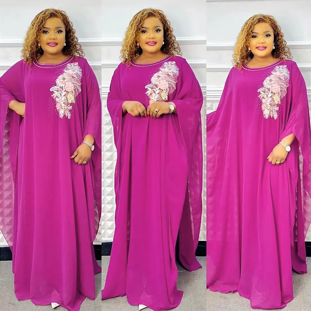 H   D African Dress Women'S For Flower Evening Party Long Maxi Dress Plus Size African Abaya For Women