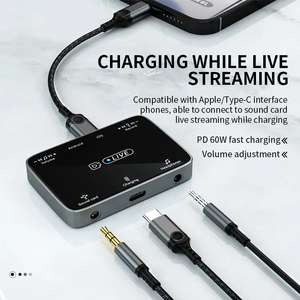KYERE <strong>Usb</strong> C Stereo Sound <strong>Card</strong> Converter Pd 60w Charge Audio Sync With Mic C Type to Dc 3.5mm - Product Image 3