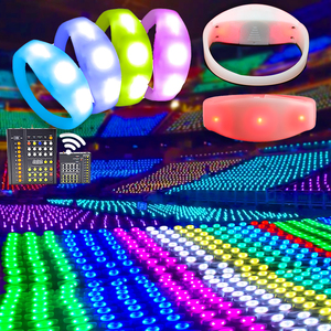 Muñequera de silicona con brillo intermitente Dmx, muñequera LED activada por música, pulsera LED con Control remoto - Product Image 1