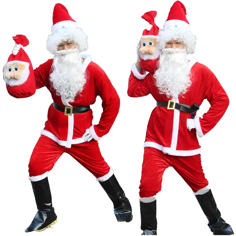 Disfraz de Papá Noel al mejor precio para adultos para la celebración de Halloween con trajes adorables, regalo de fiesta de carnaval, vestir