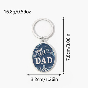 Metal emaye babalar günü Mens hediye kolye anahtarlık aksesuarları anahtarlık dünyalar büyük baba baba anahtarlık Eders için - Product Image 3