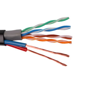 EXC açık utp cat5e cat6 kablo bakır cat6 ağ kablosu 2c güç elektrik teli ile güvenlik kamerası güvenlik sistemi için - Product Image 5