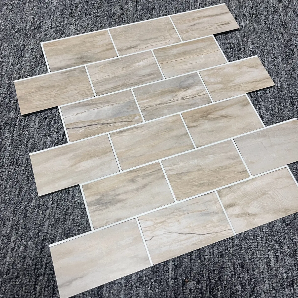 Vara Em Vinil Autoadesivo Pvc Composto De Mármore Bege Casca E Vara Telhas De Mosaico Para Cozinha Backsplash Parede Do Banheiro