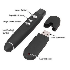 Tragbarer drahtloser PPT Presenter Laserpointer mit rotem Laserpointer Pen RF-Fernbedienung USB Powerpoint PPT Präsentation spunkt