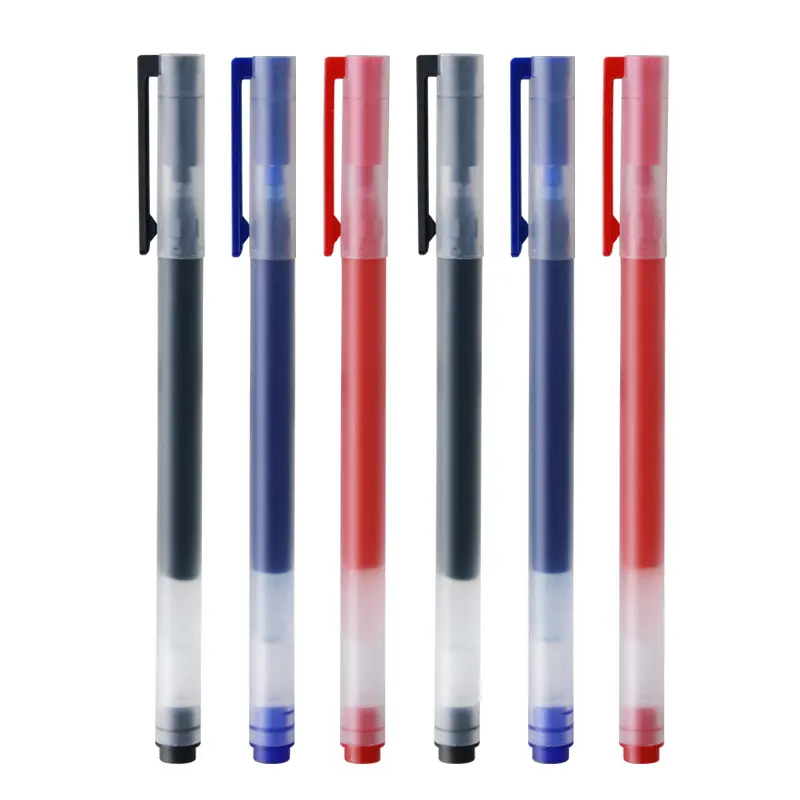 Ручка с гелевыми чернилами 0,5 мм, прозрачная ручка с большой емкостью, черные, синие, красные чернила, быстросохнущая шариковая ручка с наконечниками