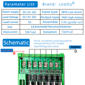 Microordenador de un solo chip de 6 canales, placa amplificadora de señal PLC, entrada y salida, aislamiento de fotoacoplador NPN PNP - Product Image 6