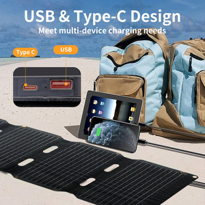 Güneş USB + tip-c şarj hızlı şarj 21W taşınabilir katlanabilir yüksek miktar güç paneli hücreleri kamp için
