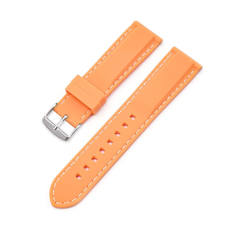 Bande orange, fil blanc.