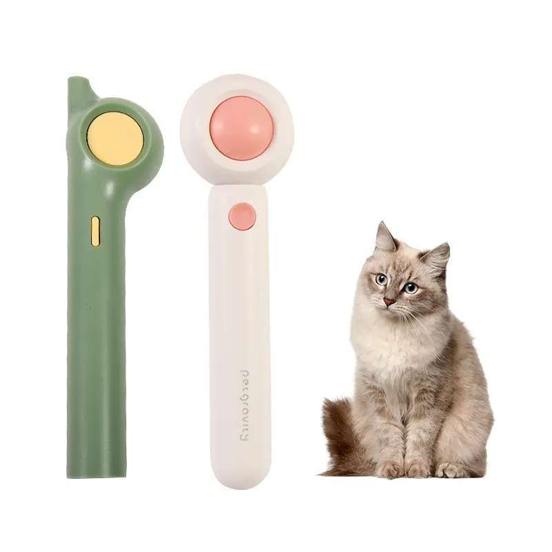 Divertido interactivo mascota Led láser mascotas juguetes gato Teaser Stick láser juguete gato teaser stick pluma teaser stick