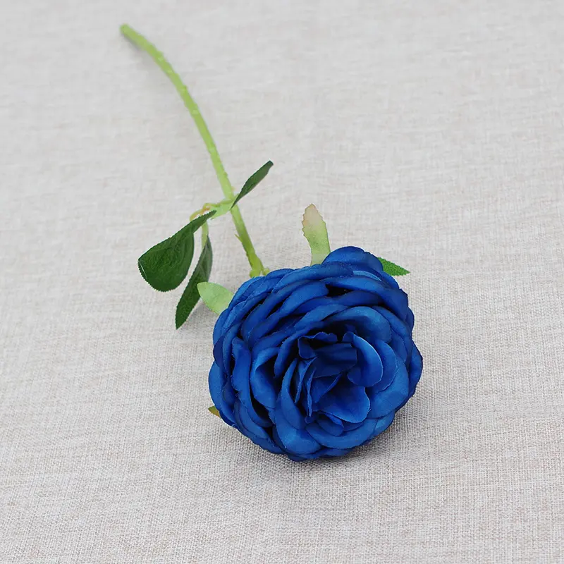 Длинный стебель, популярный широко используемый искусственный цветок синей розы, свадебный цветок, украшение дома, цветок