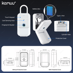 Kemuu Tuya แอปพลิเคชั่นรหัสลายนิ้วมือกุญแจปลดล็อคกุญแจอัจฉริยะกล่องล็อคเก็บของติดผนังอัจฉริยะ IP65กันน้ำ - Product Image 2