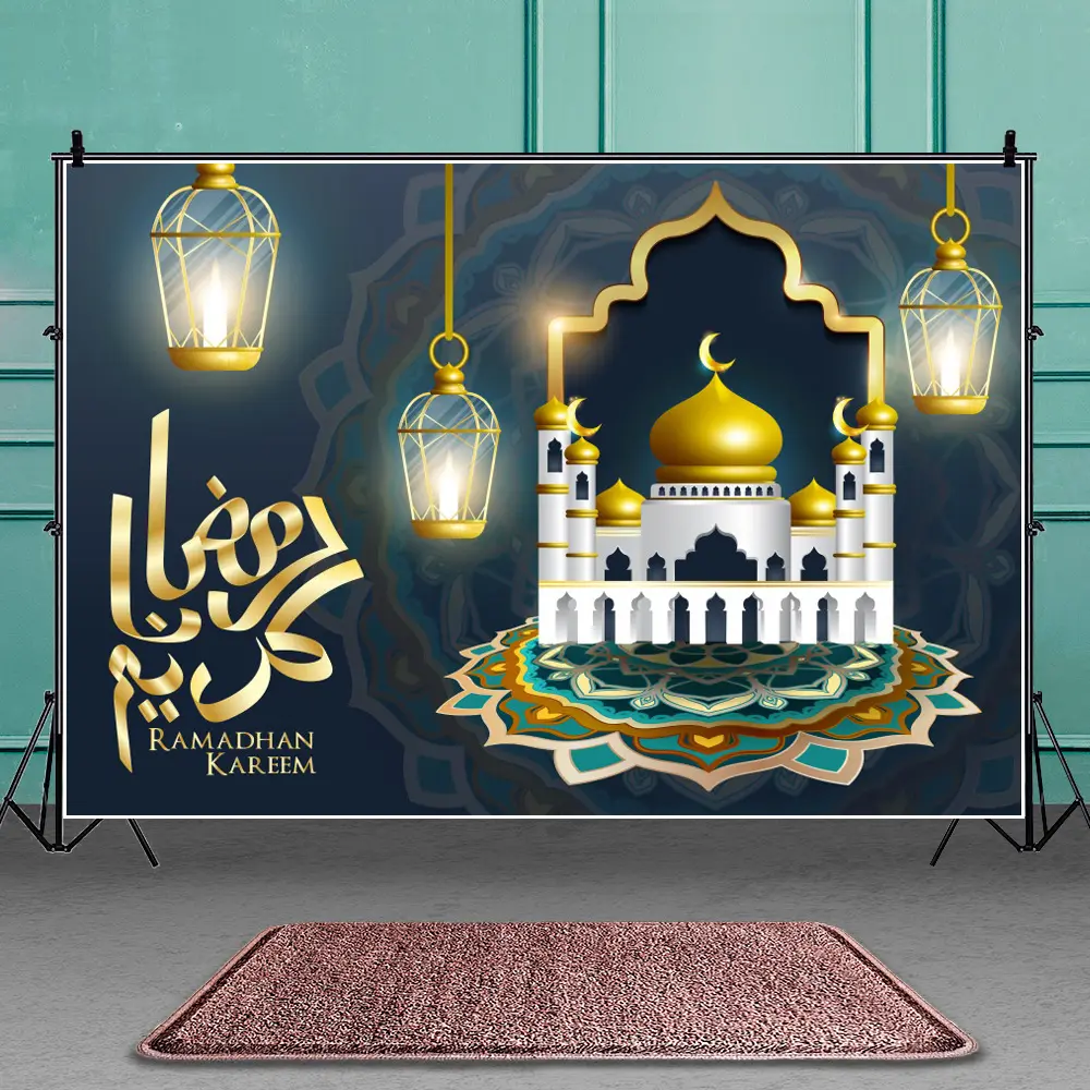 Eid Holiday lamp castle star background cloth commercio estero cross-border photo cloth materiale puntelli da studio all'ingrosso