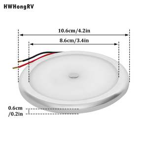 โคมไฟเพดาน LED ฟลัชเมาท์290lm หรี่แสงได้4.2นิ้ว6วัตต์โคมไฟกลม3000K สำหรับเรือยอชท์ RV ทางทะเลพร้อมหน้าจอสัมผัส - Product Image 5