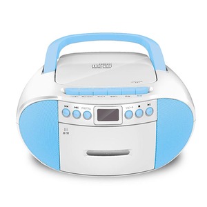 Ce复古便携式乙烯基双cd收音机盒式录音机播放器，带Usb - Product Image 3
