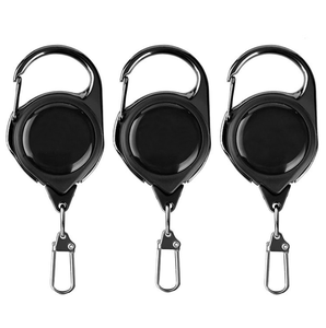 Portachiavi retrattile da 3,82 pollici con laccio in Nylon da 0,05 libbre portachiavi retrattile per impieghi gravosi con fibbia portachiavi a mosca strumento per pesca a mosca - Product Image 1