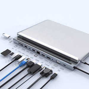 12 In 1 usb-c Hub ile ekran bağlantı noktası 8K Hdtv tip C istasyonu yerleştirme standı gri Dp mst Hub çift ekran tipi C Hub üçlü ekran - Product Image 3