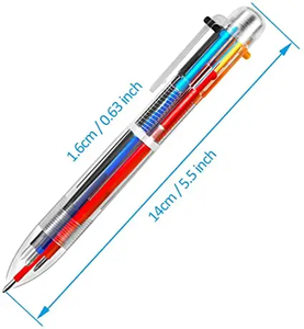 热卖批发6合1色墨水圆珠笔，多色塑料六色油圆珠笔 - Product Image 6