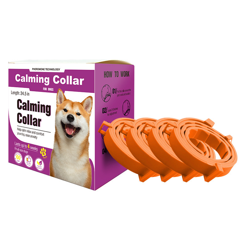 Orange calming collars, 4-pack, 63.5cm for dogs