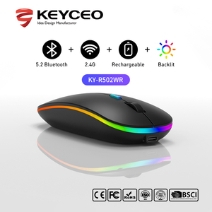 Mouse personalizzato produttore 2.4G mouse da ufficio bluetooth 5.0 RGB retroilluminazione mouse da gioco ricaricabile mini per Computer portatile - Product Image 2
