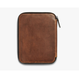 Çılgın at deri portföy Vintage Padfolio durumda profesyonel iş organizatör klasör fermuarlı