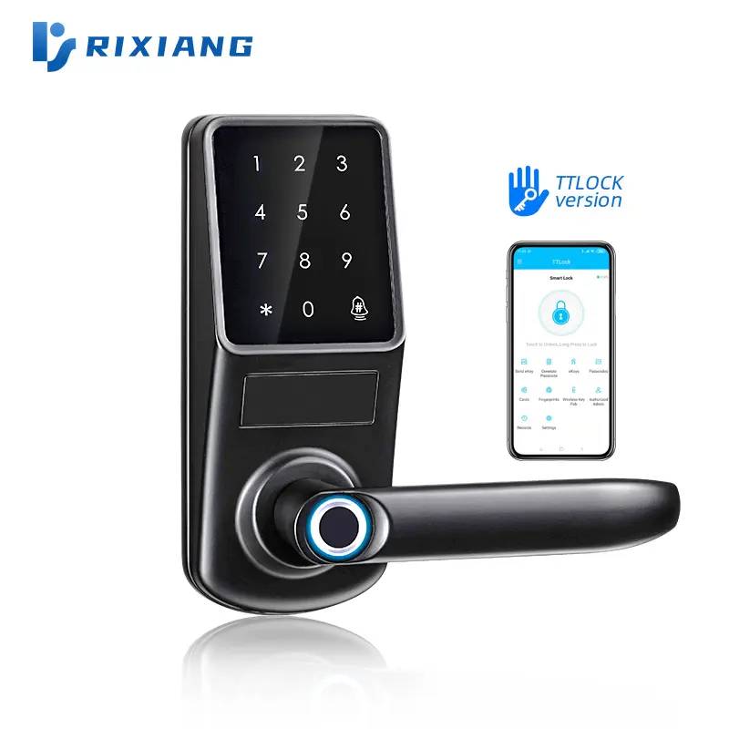 Tuya Wifi Intelligente Biometrische Vingerafdruk Waterdichte Smart Deadbolt Deurslot Met Camera Handvat Digitale Keyless Lock