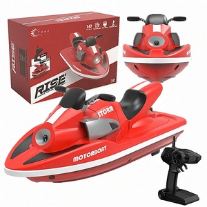 2CH 2.4G TKKJ H137 RC เรือยนต์สีแดงฟังก์ชั่นเต็มรูปแบบด้านหน้าไฟ LED อายุการใช้งานแบตเตอรี่ยาวนานวิทยุควบคุม Jet เรือของเล่น - Product Image 6