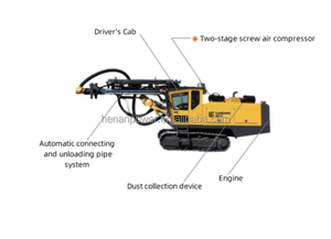 2024 Hot Sales Quarry Mining <strong>Machine</strong> Blasting Drilling Rig Used In Quarry Extraction Crawler DTH Surface Drill Wagon
